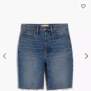 High-rise Long Shorts in brightwood wash